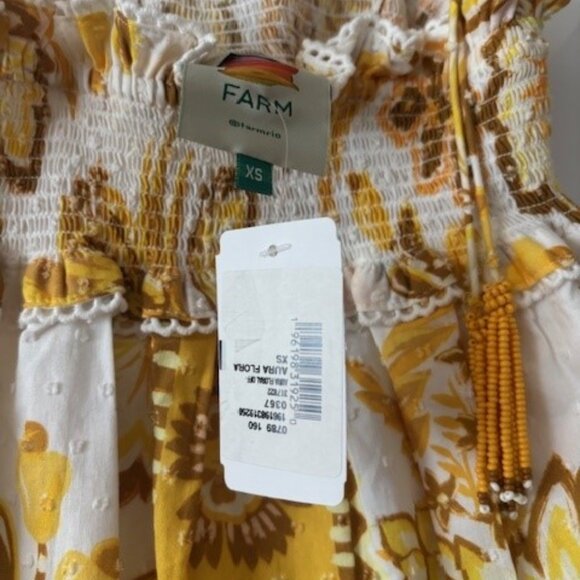 FARM Rio Off-white Aura Floral Mini Dress, XS - Picture 2 of 3